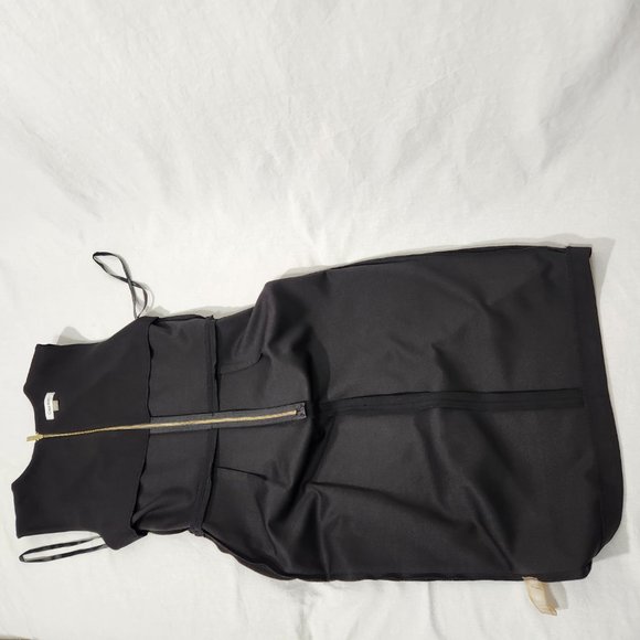 CALVIN KLEIN Minimalist Stretchy Sleeveless Gold MK Black Dress Size 6 LIKE NEW! - Picture 10 of 16